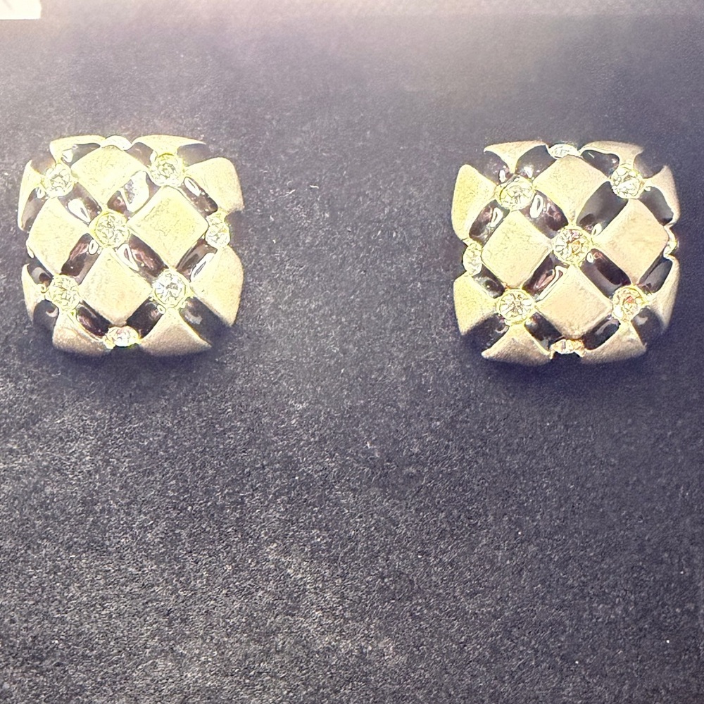 Square Silver Earrings